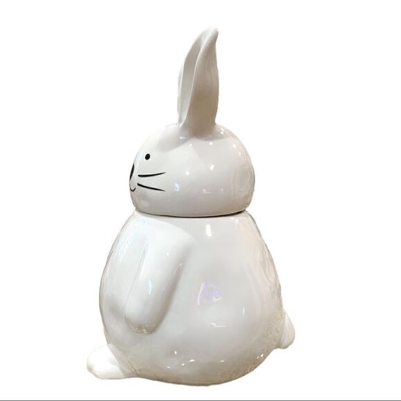 Rae Dunn VHTF Large Ceramic BUNNY LOVE Canister - Picture 2 of 7
